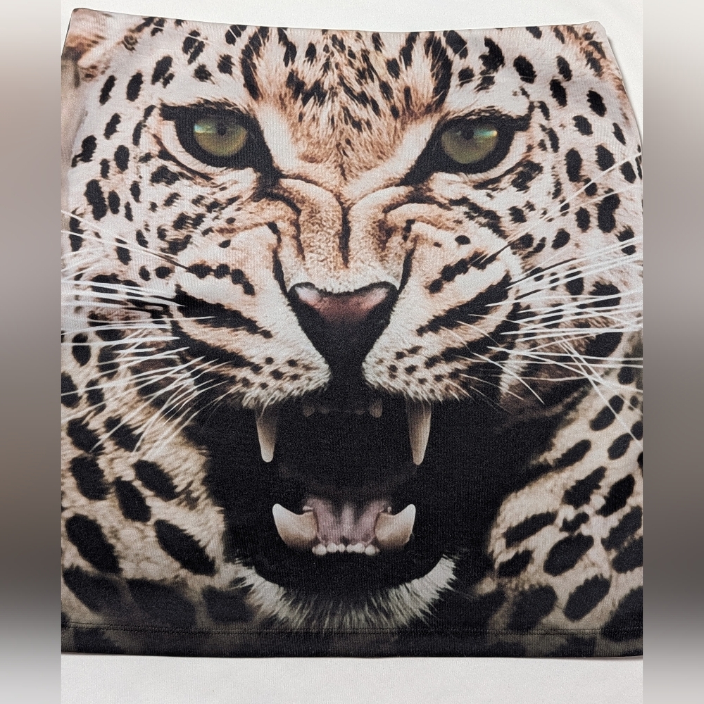 Express Leopard Face Mini Skirt Statement Animal … - image 2